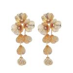 Plated Sophisticated Unisex Stud Earrings with Vintage Style and Polished Golden