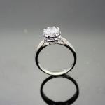 Sterling Silver Brilliant Cubic Zirocnia Engagement Ring (F02)