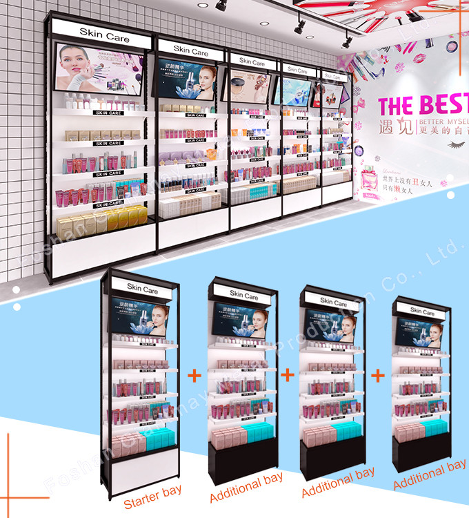 Luxury Nail Polish Eyelash Stand Cosmetics Retail Displays Easy Assembly