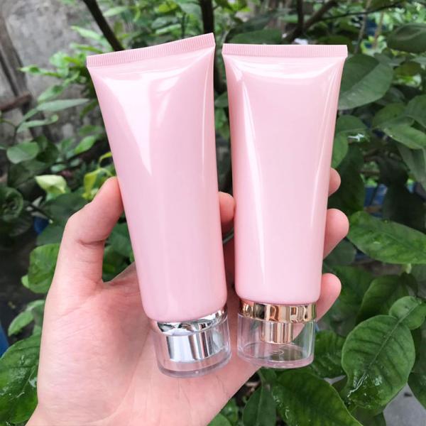 Buy cheap SGS Pink Plastic Reusable Hand Cream Facial Cleanser Tube 100ml from wholesalers