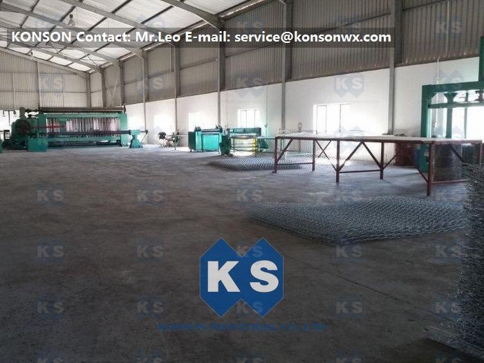 Automatic Stop Gabion Mesh Machine For 2.2mm Galvanized Wire Gabion Mattress