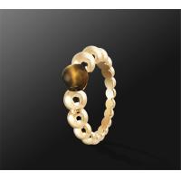 Buy cheap Women'S Engagement Yellow 18K Gold Ring Round Shape With Tiger'S Eye Stone product