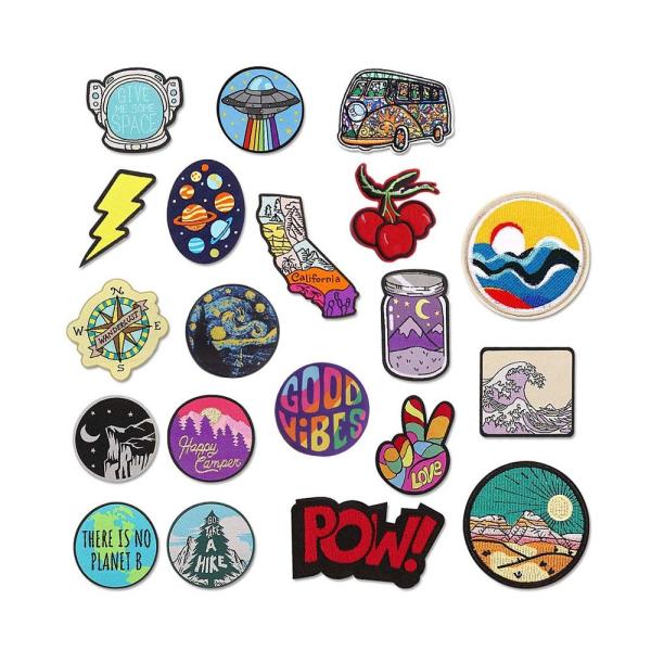 Fantastic Design Iron On Embroidery Applique Custom Size Shape For Jackets Bags