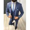 Buy cheap 70% Wool 30% Poly Blue Groom Tuxedo Suit For Wedding from wholesalers