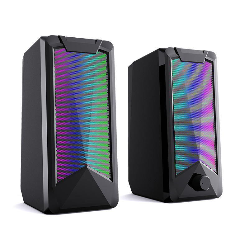 2.0 RGB PC Gaming Ser USB Powered Wired With LED Light Portable Player Plastic Cabinet