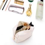 Saffiano PU Leather Travel Cosmetic Pouch For Women