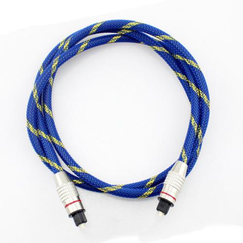 Optical Digital Audio Cable Male to Male Gold Plated Knited Blue Rope 5.1 for
