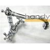 Buy cheap Brass Polished Chrome Kitchen Sink Water Faucet One Hole with Two Cross Handles for Home from wholesalers