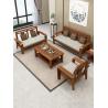 Buy cheap Teak Solid Wooden 7 Seater Sofa Set Modular Lounge With Leather Upholstery from wholesalers