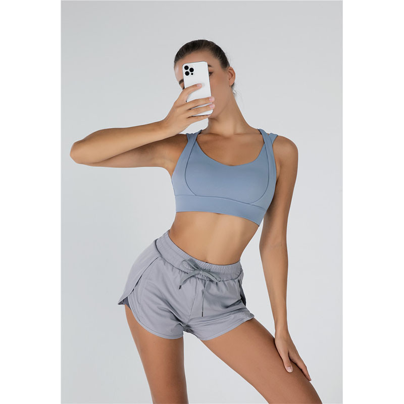 Moisture Wicking Large Cup Sports Bra Plus High Elastic Double Shoulder Yoga Bra