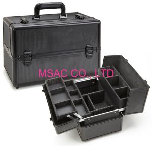 Wholesale Big Space Pro Makeup Case 4MM MDF With Black Diamond ABS Panel 360 X 220 X 240mm from china suppliers