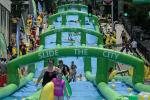 Customized 100m Long Outdoor Inflatable Water Sports Game City Slide For Adults