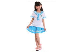 Buy cheap Lapel Collar School Student Uniform Blue Stitching White Highlighting Innocence from wholesalers