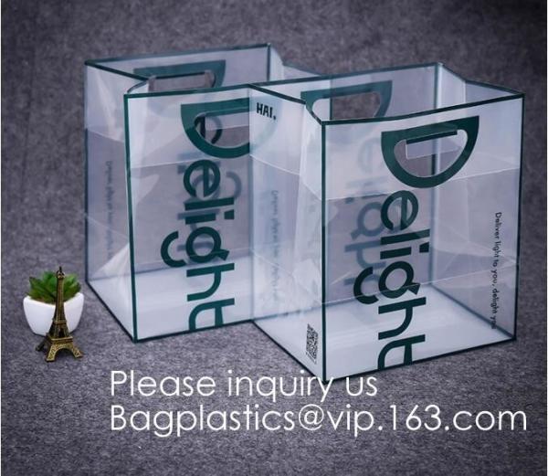 Custom Design Brand Name Logo Printing Clear Transparent PVC Plastic Shopping