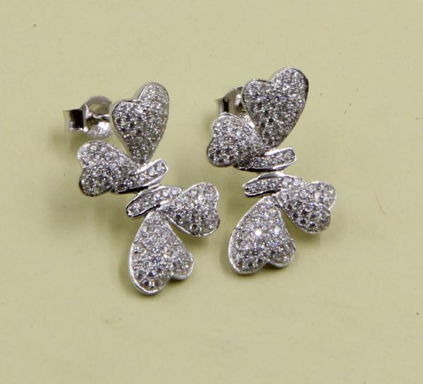 Buy cheap 925 Sterling Silver Stud Earrings With Cubic Zirconia Stones Knot Earring Stud Knot Set Party Anniversary Gift For Love from wholesalers