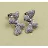 Buy cheap 925 Sterling Silver Cubic Zirconia Stud Earrings Wires Earring Flower Shape Sterling Silver Flower Earrings CZ Butterfly from wholesalers