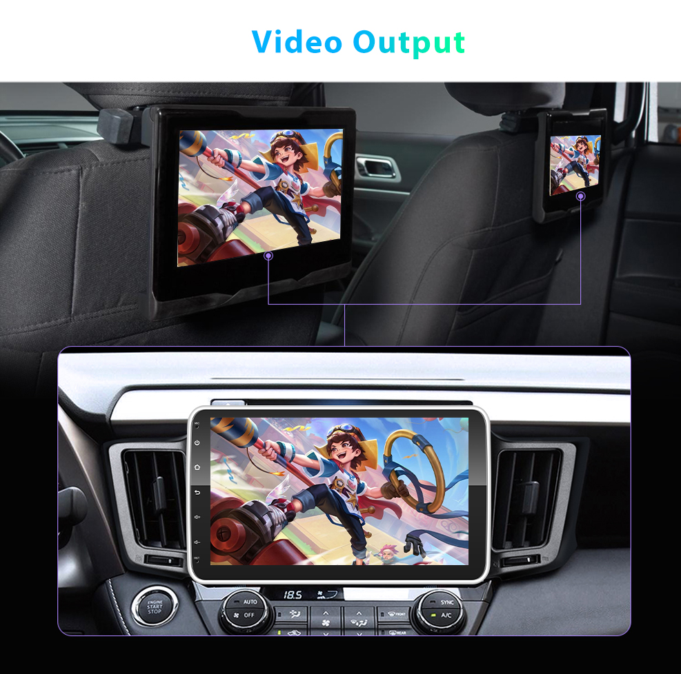 Universal 10.1 Inch Rotatable Android Auto Radio Car Audio Bluetooth 1Din Multimedia DVD Player MP5 Stereo