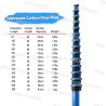 Buy cheap 65ft 074 Panel Snap Blue Telescopic Carbon Fiber Pole for Industrial Vacuuming,Tree Pruning from wholesalers