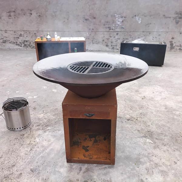 Buy cheap Rusty Red Corten Steel BBQ Grill 1000mm Log Burner Barbecue fire pit and grill from wholesalers