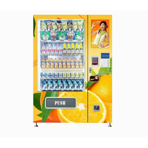 China Food Lift Fruit Juice Vending Machine Self Service MDB Interface Customized on sale