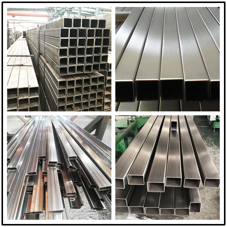 304L Stainless Steel Square Pipe Hairline Surface 20*20 SS304 Construction