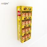 Custom 4-Tiers Yellow Metal Food Display Rack Design for Sale