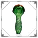 Hand Blown Glass Smoking Pipe Luminous Spider and Web Pipe 10cm