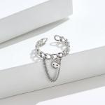 0.08CM 1.7g Sterling Silver Jewelry Rings Unisex Festival Smiling Face Ring