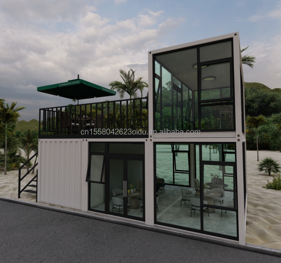 Galvanized Steel Bending Frame Movable Shipping Container Shops Bar Container Mobile Coffee Shop Contains House Prefab
