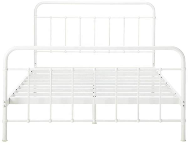 Buy cheap White Full Size Metal Bed Frame Powder Coated Surface Elegant Design from wholesalers