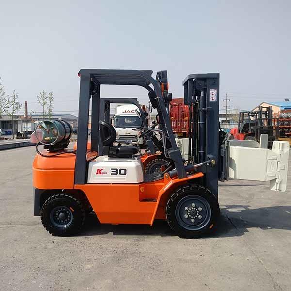 Buy cheap 3 Stage 4.5m Mast Dual Fuel Forklift 3500kg LPG Powered Forklift Orange from wholesalers
