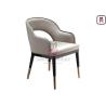 Buy cheap Gold Electroplating Feet Solid Wood Restaurant Chairs , Hotel Wood Leather Dining Chairs from wholesalers