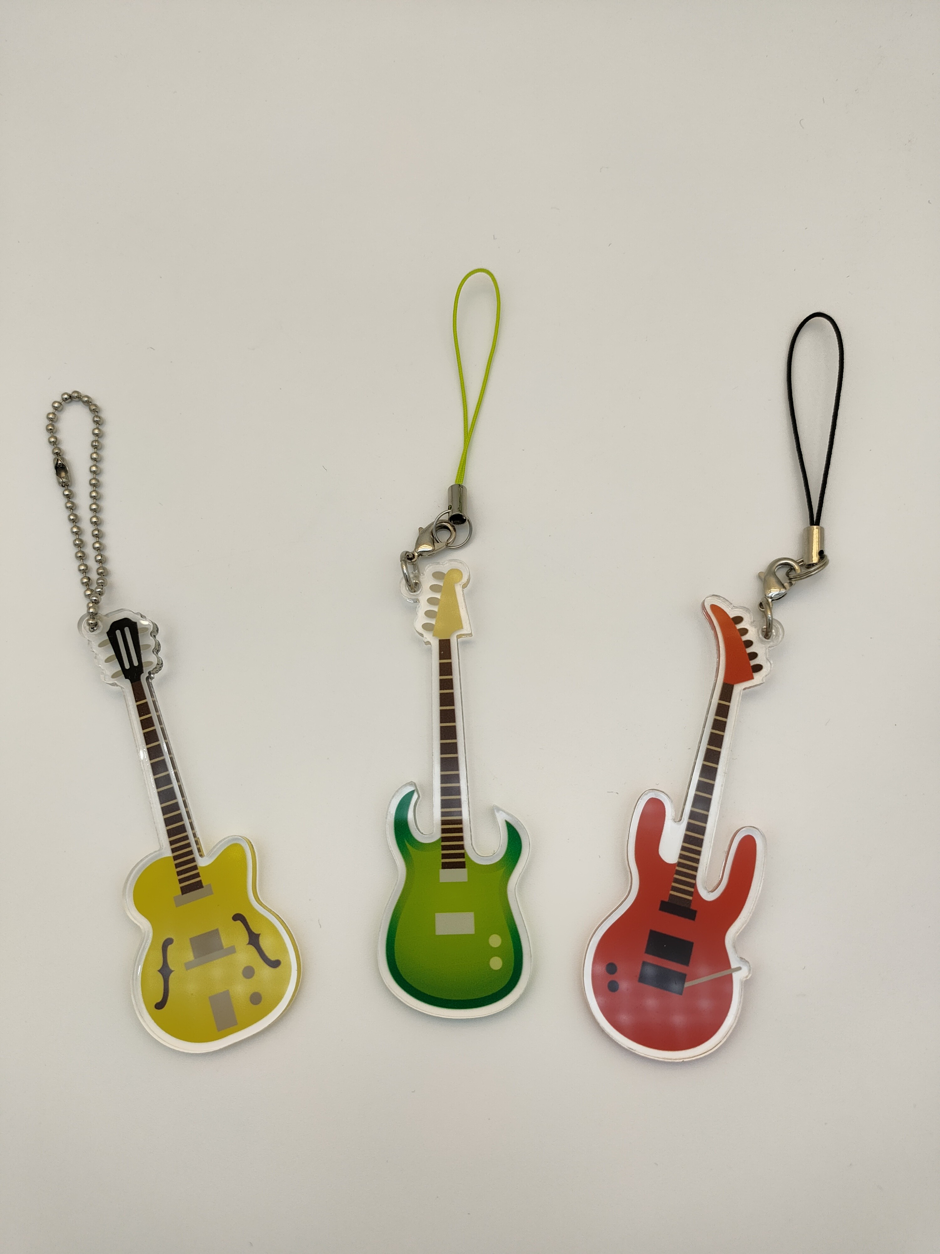 Cute Girl Acrylic Sheet Keychain , Guitar Laser Cut Acrylic Keyring