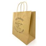 custom Kraft food takeaway paper bags Recycled CMYK Printing 24cmx32cmx10cm
