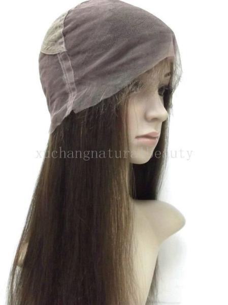 Buy cheap Long Brown Curly Brazilian Human Hair Full Lace Wigs for Thin Hair 120g - 200g from wholesalers