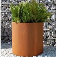 Buy cheap Home And Garden Cylinder Pot Corten Steel Round Metal Flower Planters product