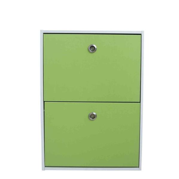 Buy cheap 2 Tier Flip Drawers Shoe Organizer Cabinet , Green Shoe Storage Containers from wholesalers