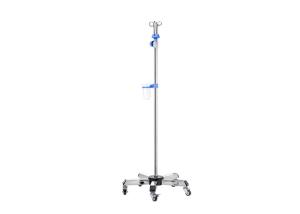 Wholesale Mobile Stainless Steel IV Poles With Five Leg Base Four Hooks from china suppliers