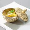 Buy cheap 5 Ounces Mini Clear Glass Storage Jar Gold Plated Machine Pressed For Cube Sugar from wholesalers