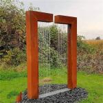 Customizable Garden Cascade Corten Steel Water Fountain Corrosion Proof