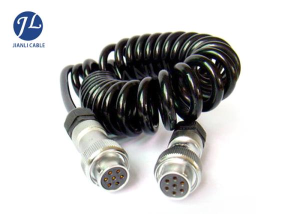 Buy cheap 5 Pin Spring Coiled Trailer Cable , Curly Electric Cable For Vehicle Safety System from wholesalers