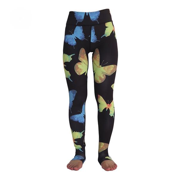 Buy cheap High Waist Ladies Yoga Clothes , Butterfly Sublimation Printed Skin Tight Yoga Pants from wholesalers