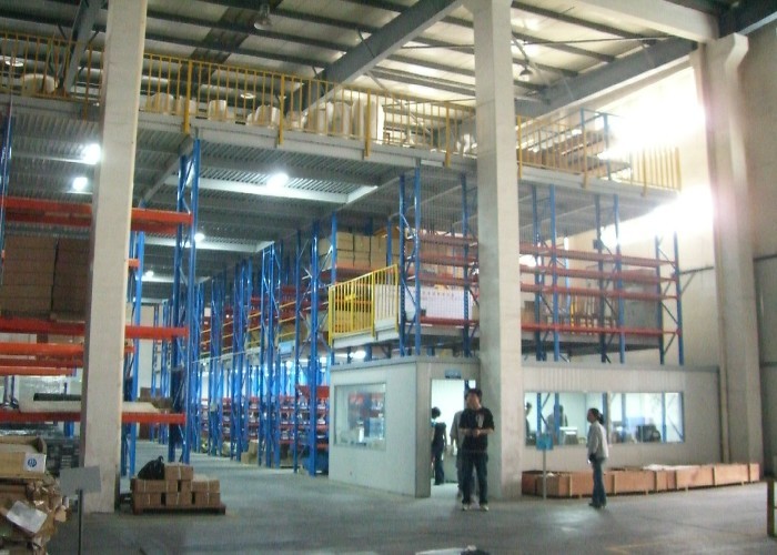 Multi Level Metal Storage Shelves / Medium Duty Mezzanine Pallet Racking