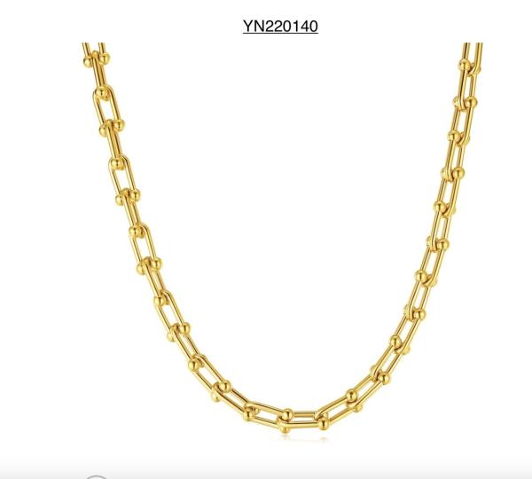 Buy cheap torque simple horseshoe buckle cross necklace 18K Gold Stainless Steel Necklace from wholesalers