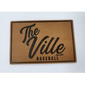 Buy cheap Customized Design PU Leather Patches Garment Labels Embossed Logo from wholesalers