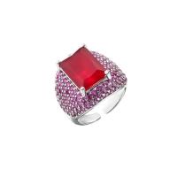 Buy cheap OEM S925 Silver Diamond Ring Crystal Gemstone Mens Hip Hop Rings product