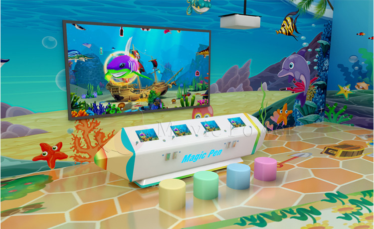 Multiplayer 3d Interactive AR Projector Indoor Children Painting Game Machine