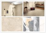 Low Absorption Rate Indoor Polished Porcelain Tile , Beige Color Marble Floor