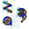 Buy cheap Cyclone Swimming Pool Water Slide One Piece Fiberglass Blue Color For Aqua Park from wholesalers