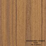 Engineered Teak Wood Veneer Sheet Faced Fancy Panel Crown Grain 0.55mm Thickness